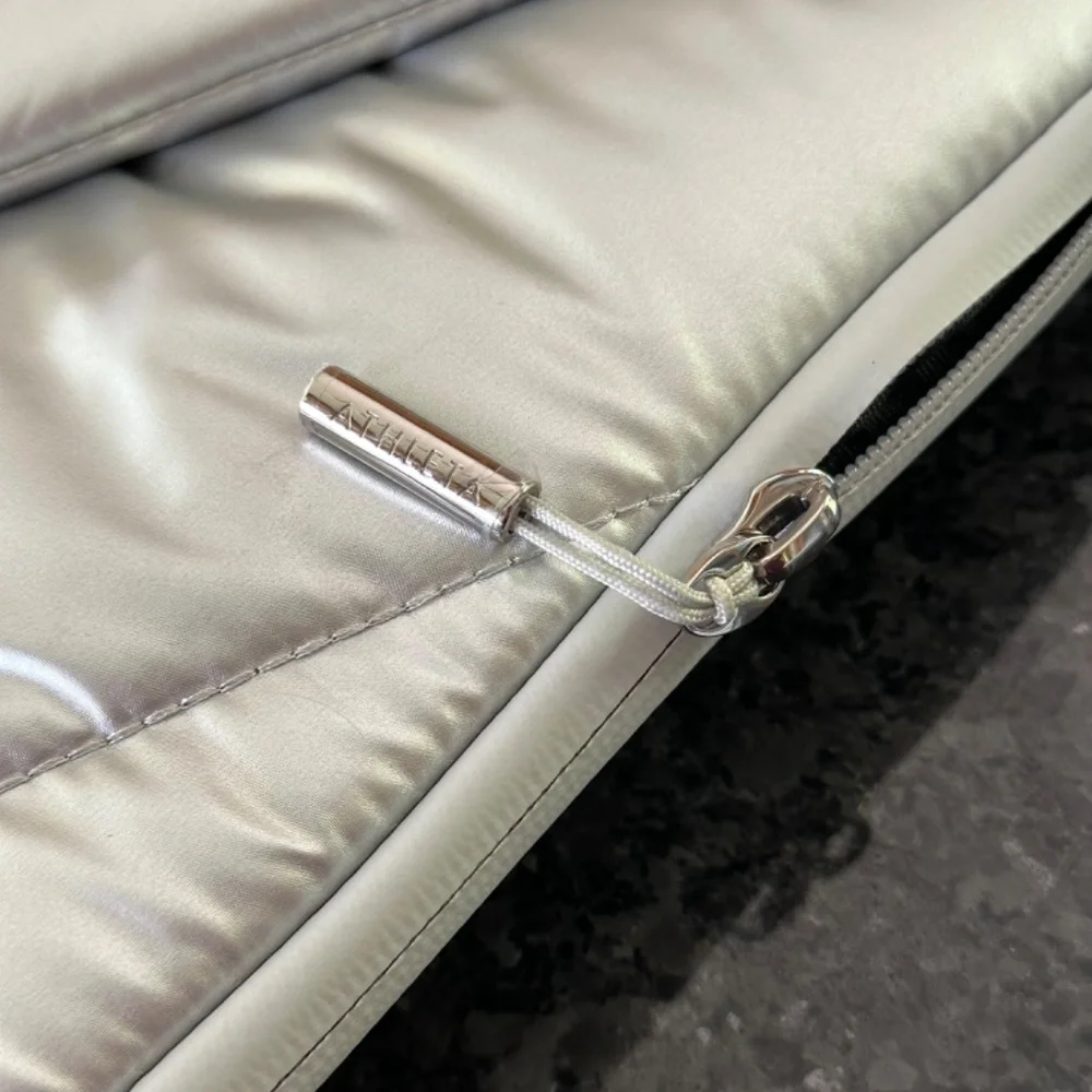 Athleta Silver Metallic Laptop Sleeve VGUC